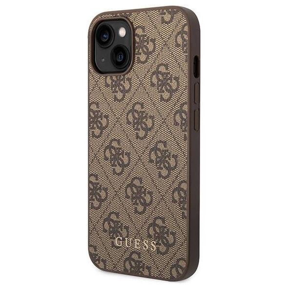 Original Case APPLE IPHONE 15 PLUS Guess Hard Case 4G Metal Gold Logo (GUHCP15MG4GFBR) brown 3666339171711