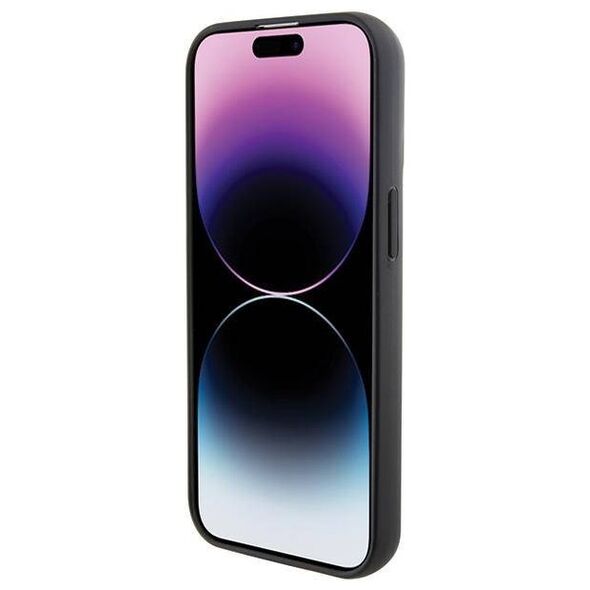 Original Case APPLE IPHONE 15 Karl Lagerfeld Hardcase Fixed Glitter Ikonik Logo Metal Pin (KLHCP15SGKNPSK) black 3666339165390