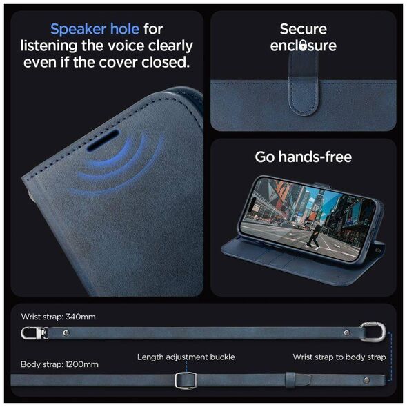 Case APPLE IPHONE 15 PRO Spigen Wallet S Pro navy blue 8809896750721