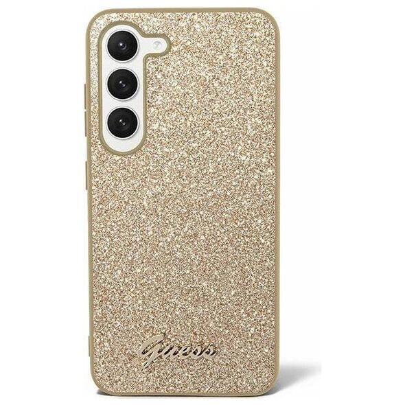 Original Case SAMSUNG GALAXY S24+ Guess Hardcase Glitter Script (GUHCS24MHGGSHD) gold 3666339241377