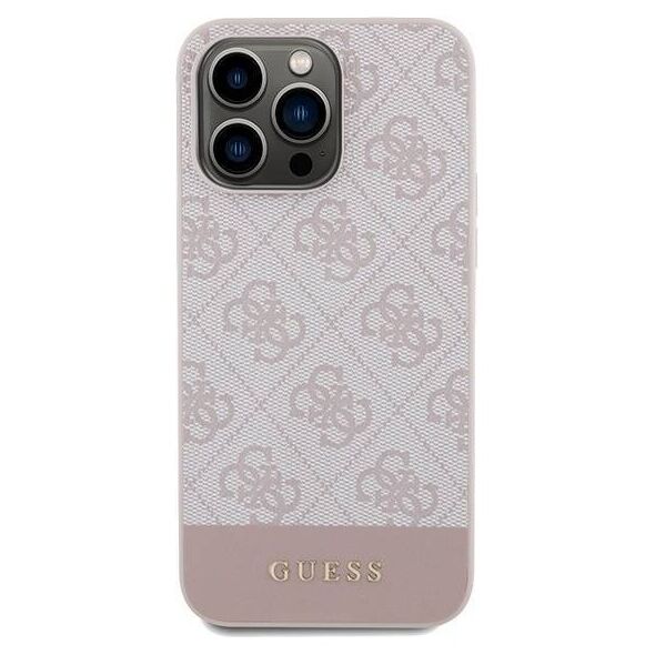 Original Case IPHONE 14 PRO Guess Hard Case 4G Stripe Collection (GUHCP14LG4GLPI) pink 3666339218966