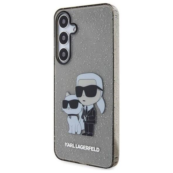 Original Case SAMSUNG GALAXY S24+ Karl Lagerfeld Hardcase Glitter Karl&Choupette (KLHCS24MHNKCTGK) black 3666339242398
