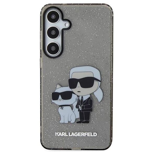 Original Case SAMSUNG GALAXY S24+ Karl Lagerfeld Hardcase Glitter Karl&Choupette (KLHCS24MHNKCTGK) black 3666339242398