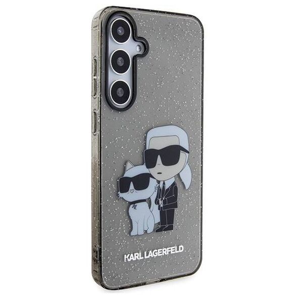 Original Case SAMSUNG GALAXY S24+ Karl Lagerfeld Hardcase Glitter Karl&Choupette (KLHCS24MHNKCTGK) black 3666339242398