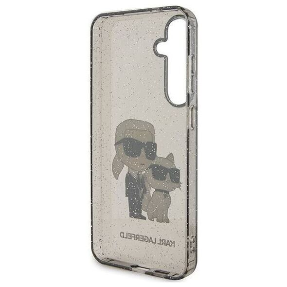 Original Case SAMSUNG GALAXY S24+ Karl Lagerfeld Hardcase Glitter Karl&Choupette (KLHCS24MHNKCTGK) black 3666339242398