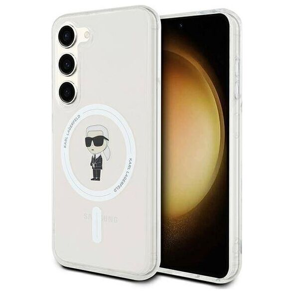 Original Case SAMSUNG GALAXY S23 Karl Lagerfeld Hardcase IML Ikonik MagSafe (KLHMS23SHFCKNOT) transparent 3666339241841