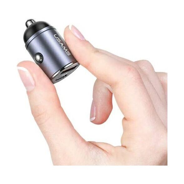 Car Charger 30W PD USB-C + USB Fas Charge With Built-In Ring USAMS C38 CC206CC01 (US-CC206) purple 6958444907949