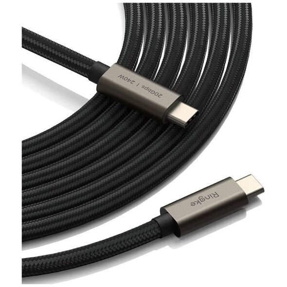 Cable PD 240W 2m USB-C - USB-C Ringke USB 3.2 GEN 2X2 black 8809961785078