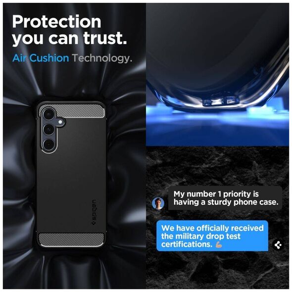 Case SAMSUNG GALAXY A55 5G Spigen Rugged Armor Matte black 8809971224420