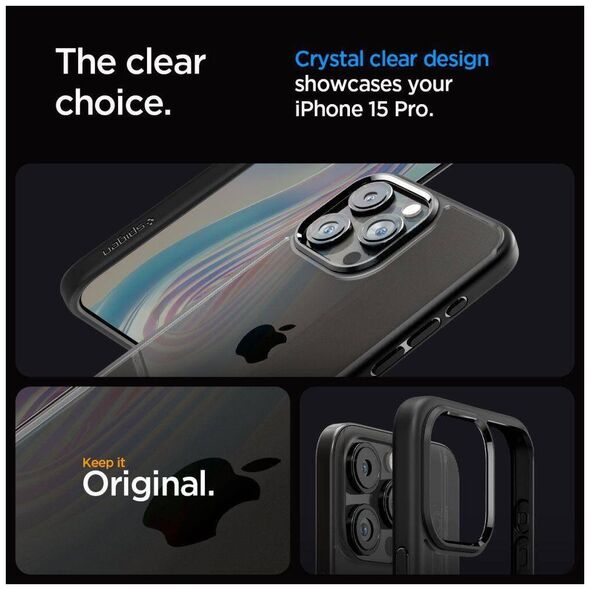 Case APPLE IPHONE 15 PRO Spigen Ultra Hybrid Matte black 8809896750448