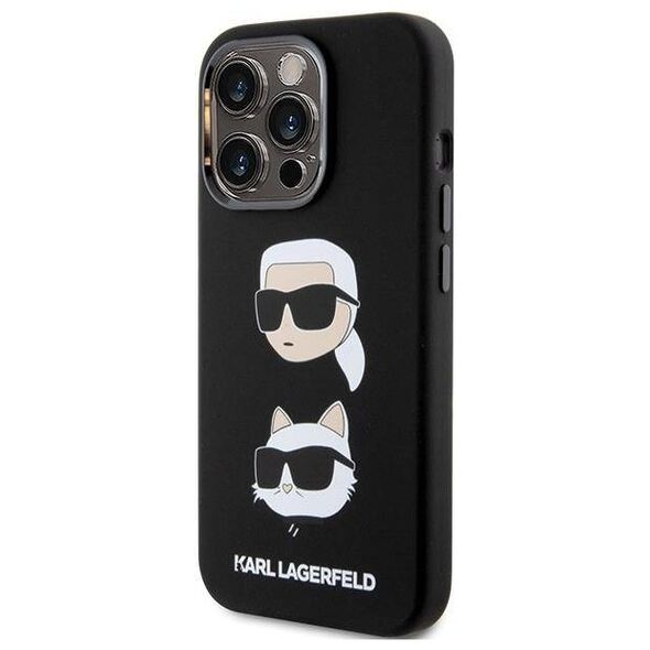 Original Case APPLE IPHONE 15 PRO Karl Lagerfeld Silicone Karl&Choupette Head (KLHCP15LSDHKCNK) black 3666339164812