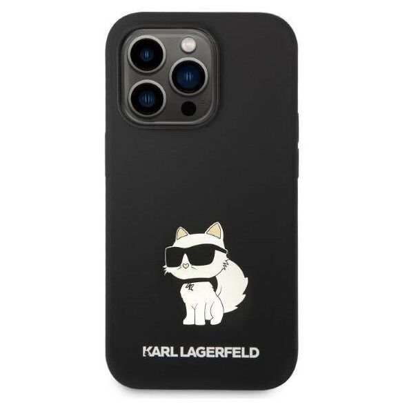 Case IPHONE 14 PRO MAX Karl Lagerfeld Hardcase Silicone Choupette (KLHCP14XSNCHBCK) black 3666339086756