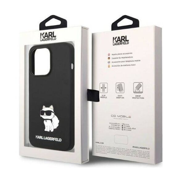 Case IPHONE 14 PRO MAX Karl Lagerfeld Hardcase Silicone Choupette (KLHCP14XSNCHBCK) black 3666339086756