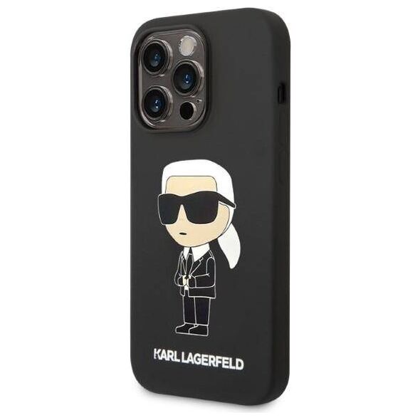 Original Case IPHONE 14 PRO MAX Karl Lagerfeld Hardcase Silicone Ikonik (KLHCP14XSNIKBCK) black 3666339086596