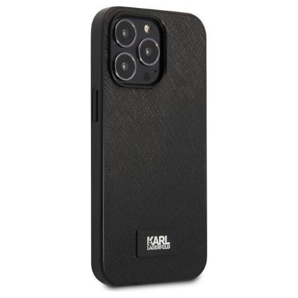Original Case IPHONE 13 PRO Karl Lagerfeld Hardcase Saffiano Plaque black 3666339048945