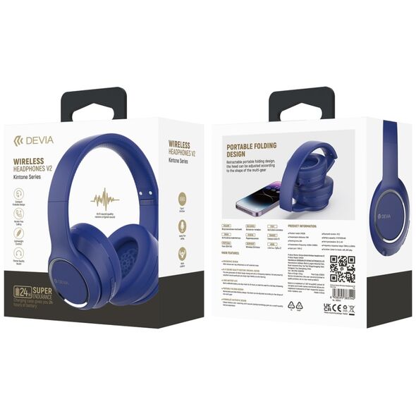 Devia Bluetooth headphones Kintone blue 6938595383540
