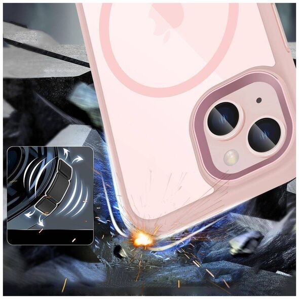 Case APPLE IPHONE 15 Tech-Protect Magmat MagSafe transparentne pink 5906302307999