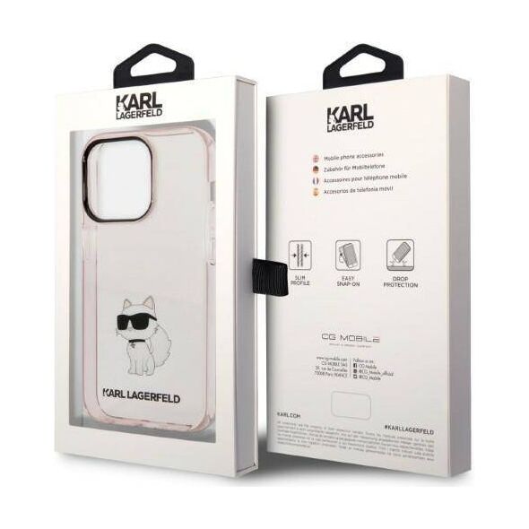 Original Case IPHONE 14 PRO MAX Karl Lagerfeld Hardcase Ikonik Choupette (KLHCP14XHNCHTCP) pink 3666339087197