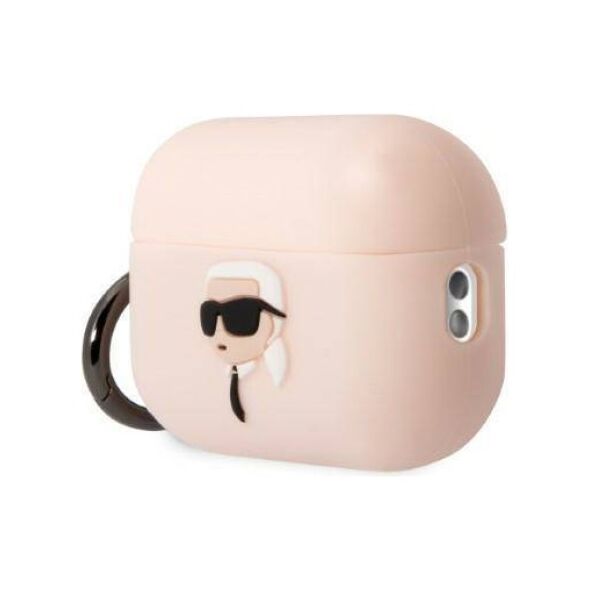 Case APPLE AIRPODS PRO 2 Karl Lagerfeld Silicone Karl Head 3D light pink 3666339099251