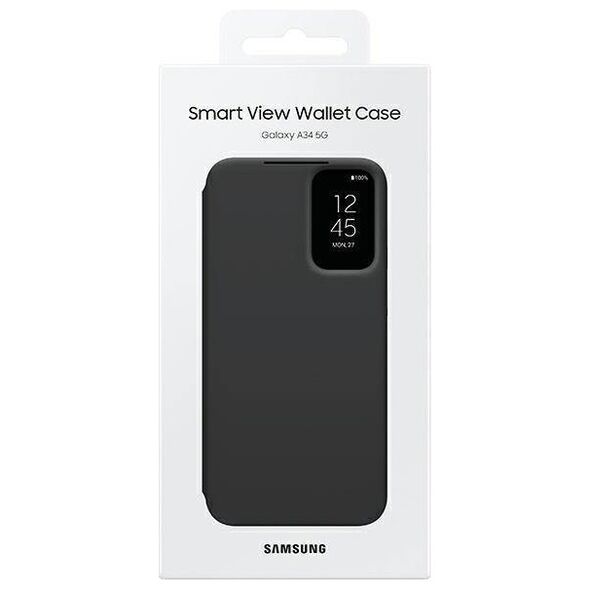 Original Case SAMSUNG GALAXY A34 5G Smart View Wallet Case (EF-ZA346CBEGWW) black 8806094919356