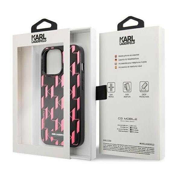 Karl Lagerfeld case for iPhone 13 Pro Max 6,7&quot; KLHCP13XMNMP1P black hard case Monogram and plaque 3666339049195
