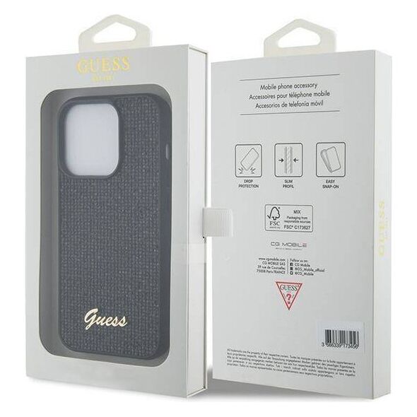 Original Case APPLE IPHONE 15 PRO Guess Hardcase Sequin Script Metal (GUHCP15LPSFDGSK) black 3666339172893