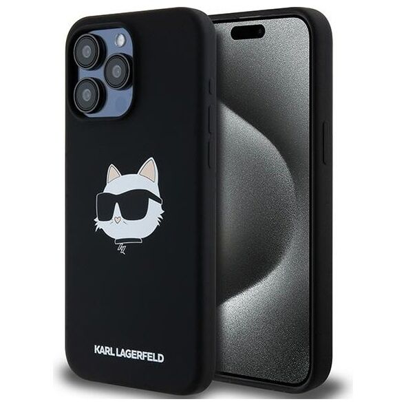Karl Lagerfeld case for iPhone 15 Pro Max 6,7&quot; KLHMP15XSCHPPLK black HC Magsafe silicone sil Choupette head print 3666339257293