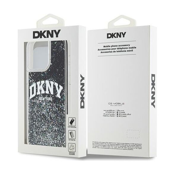DKNY case for iPhone 15 Pro Max 6,7&quot; DKHCP15XLBNAEK black HC liquid glitters w arch logo 3666339270780