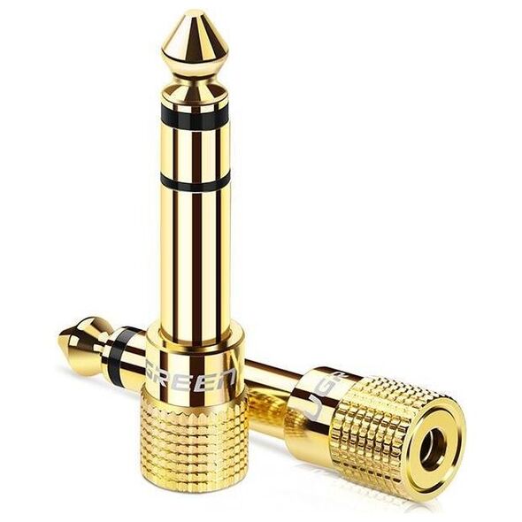 UGREEN 20503 Adapter 6.5 mm jack to 3.5 mm mini jack (golden) 6957303825035