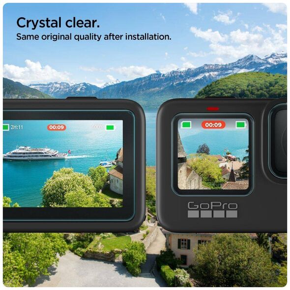 Tempered Glass GOPRO HERO 9 / 10 / 11 / 12 Spigen Glas.tr Slim + Film 2-Set Clear 8809756648113