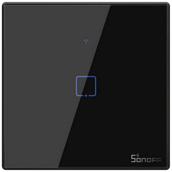 Sonoff TX-T3EU1C Χωνευτός Διακόπτης Τοίχου Wi-Fi για Έλεγχο Φωτισμού με Πλαίσιο και Ένα Πλήκτρο Αφής Φωτιζόμενος Μαύρος (IM190314018) (SONIM190314018) έως 12 άτοκες Δόσεις