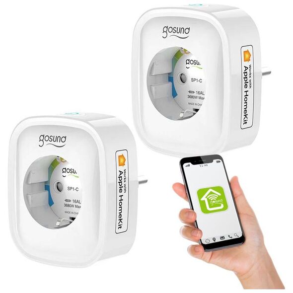 Gosund SP1-H Μονή Εξωτερική Πρίζα Ρεύματος Wi-Fi Λευκή 2 τμχ (SP1-H 2pc) (GOSSP1-H2PCS) έως 12 άτοκες Δόσεις