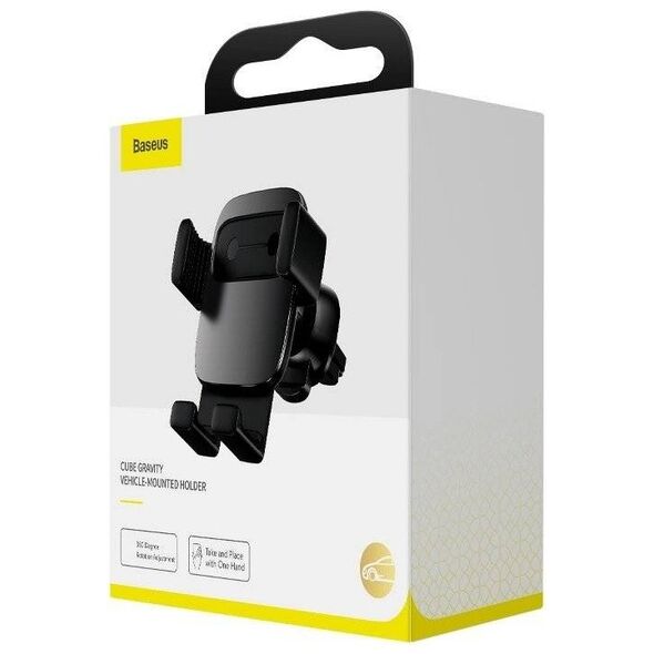 Baseus Cube Gravitational car holder on ventilation grid (Black) 6953156210004