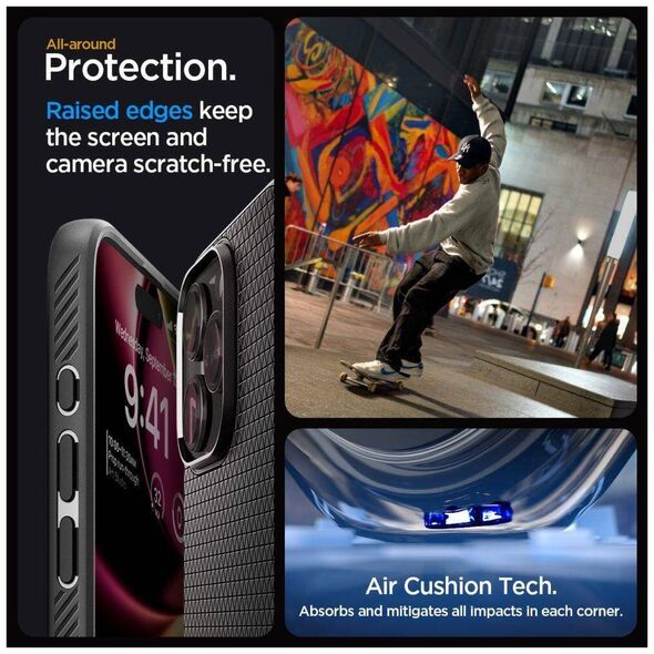 Case APPLE IPHONE 15 PRO Spigen Liquid Air Matte black 8809896750356