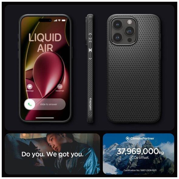 Case APPLE IPHONE 15 PRO Spigen Liquid Air Matte black 8809896750356