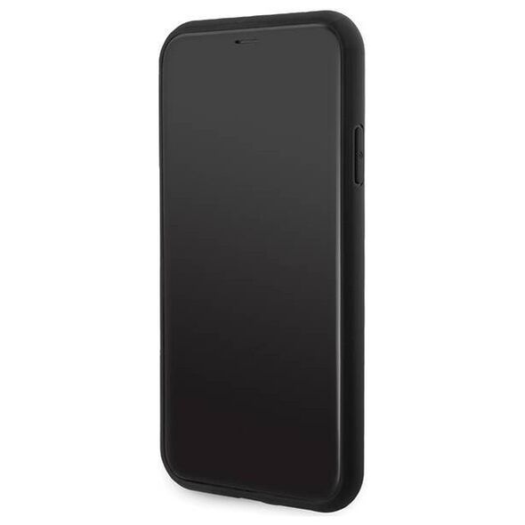 Original Case IPHONE 11 Guess Hardcase 4G Collection Leather Metal Logo MagSafe (GUHMN61G4GFRK) black 3666339226220