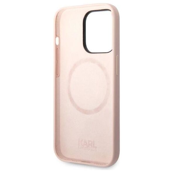 Original Case IPHONE 14 PRO Karl Lagerfeld Hardcase Silicone NFT Ikonik Magsafe (KLHMP14LSNIKBCP) pink 3666339087661