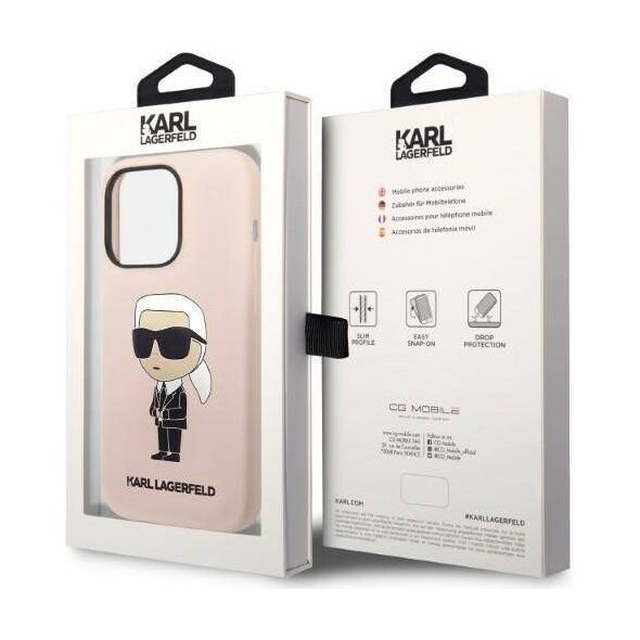 Original Case IPHONE 14 PRO Karl Lagerfeld Hardcase Silicone NFT Ikonik Magsafe (KLHMP14LSNIKBCP) pink 3666339087661