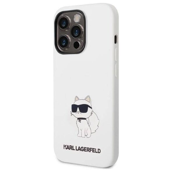 Case IPHONE 14 PRO Karl Lagerfeld Hardcase Silicone Choupette (KLHCP14LSNCHBCH) white 3666339086787