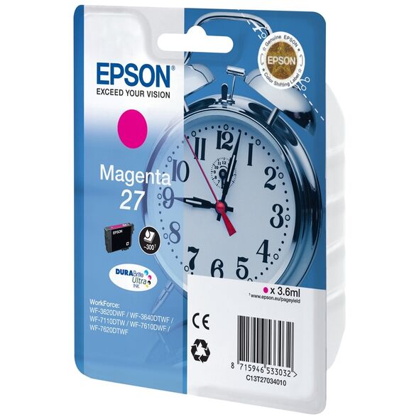 Epson Μελάνι Inkjet Series 27 Magenta (C13T27034012) (EPST270340) έως 12 άτοκες Δόσεις