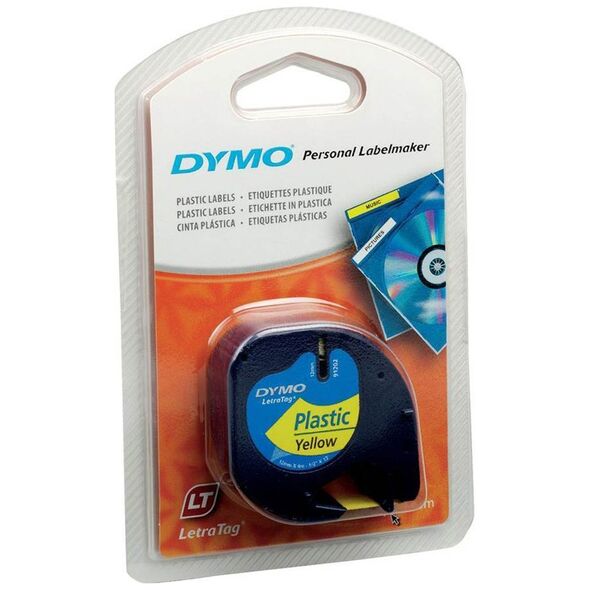 Πλαστική Ταινία Ετικετογράφου DYMO 4m X 12mm (Κίτρινη) (S0721620) (DYMO91202) έως 12 άτοκες Δόσεις