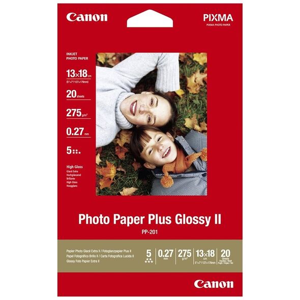 Canon Φωτογραφικό Χαρτί 13 x18cm Glossy 265g/m² 20 Φύλλα (2311B018) (CAN-PP20113) έως 12 άτοκες Δόσεις