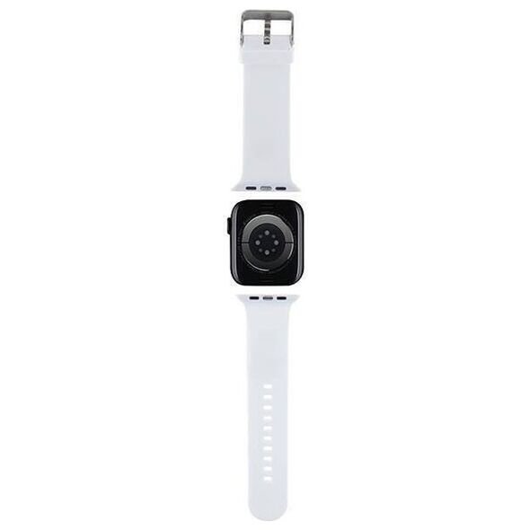 Strap for APPLE WATCH 4 / 5 / 6 / 7 / 8 / SE / ULTRA (42 / 44 / 45 / 49 MM) Karl Lagerfeld Strap 3D Rubber Choupette Head (KLAWLSLCNH) white 3666339190149