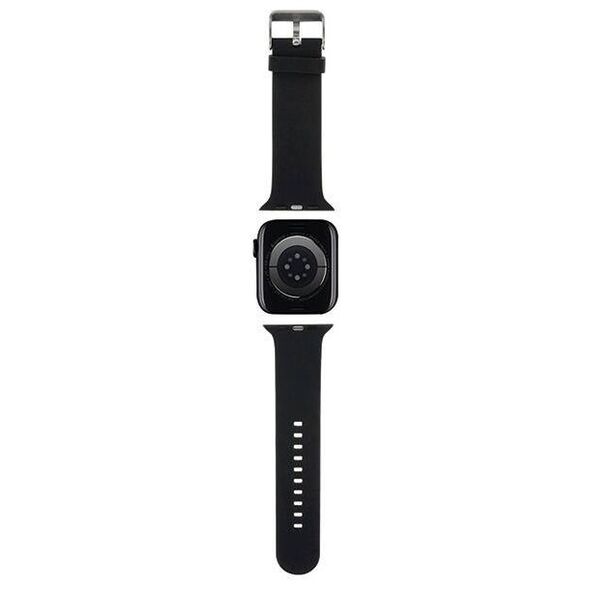 Strap for APPLE WATCH 4 / 5 / 6 / 7 / 8 / SE / ULTRA (42 / 44 / 45 / 49 MM) Karl Lagerfeld Strap 3D Rubber Karl&Choupette Heads (KLAWLSLKCNK) black 3666339190088