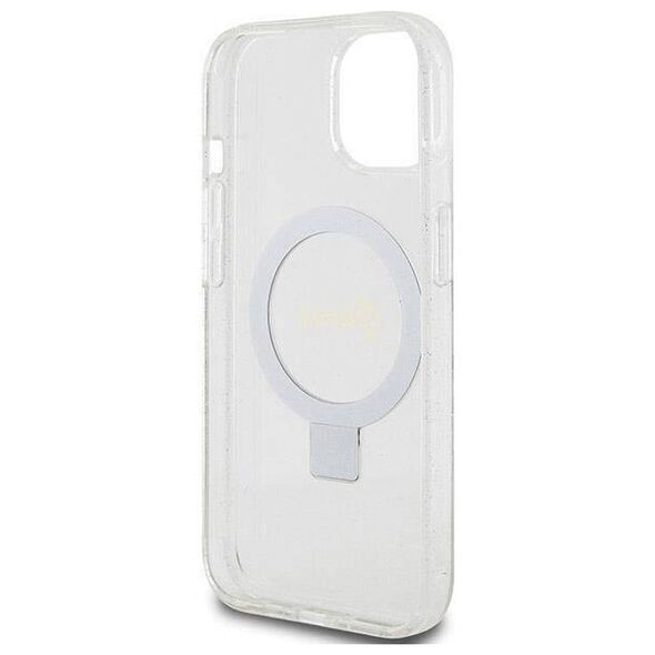 Original Case IPHONE 13 / 14 / 15 Guess Hardcase Ring Stand Script Glitter MagSafe (GUHMP15SHRSGSD) transparent 3666339156602