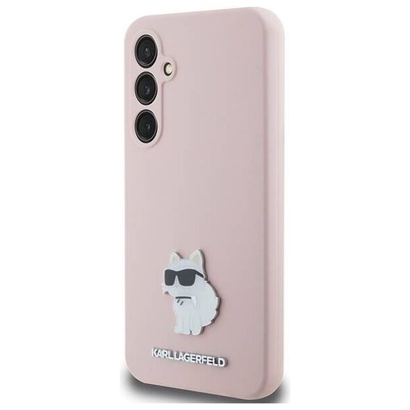 Original Case SAMSUNG GALAXY S23 FE Karl Lagerfeld Silicone Choupette Metal Pin (KLHCS23FESMHCNPP) pink 3666339218690