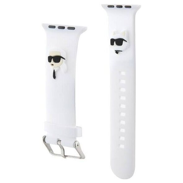 Strap for APPLE WATCH 38 / 40 / 41 MM Karl Lagerfeld Strap 3D Rubber Karl&Choupette Heads (KLAWMSLKCNH ) white 3666339190095