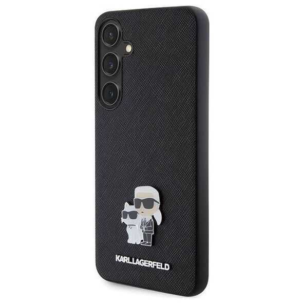 Original Case SAMSUNG GALAXY S24+ Karl Lagerfeld Hardcase Saffiano Karl & Choupette Metal Pin (KLHCS24MPSAKCMPK) black 3666339242039