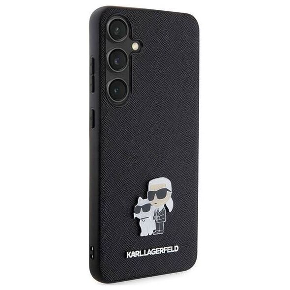 Original Case SAMSUNG GALAXY S24+ Karl Lagerfeld Hardcase Saffiano Karl & Choupette Metal Pin (KLHCS24MPSAKCMPK) black 3666339242039