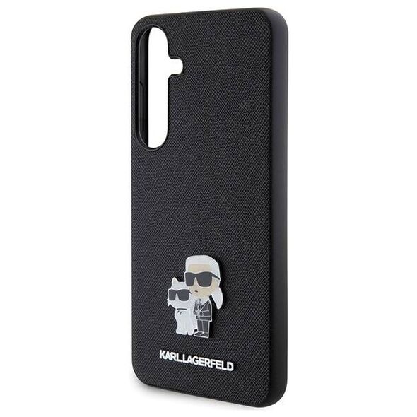 Original Case SAMSUNG GALAXY S24+ Karl Lagerfeld Hardcase Saffiano Karl & Choupette Metal Pin (KLHCS24MPSAKCMPK) black 3666339242039